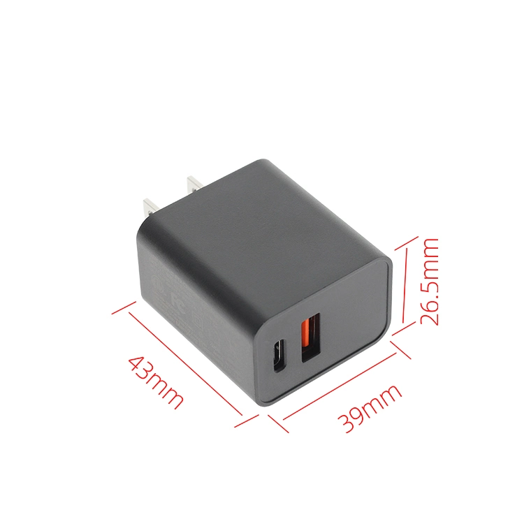 UL FCC Us Plug Pd 18W USB C Type C Port Pd Charger Fast Charger Switching Power Adapter