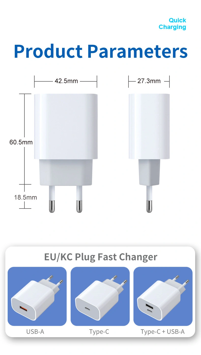 20W USB-C Power Adapter Wall Plug Pd Fast Charger Block for Phone 12/12 PRO/12 Mini/12 PRO Max/11/Xs/Xr/X