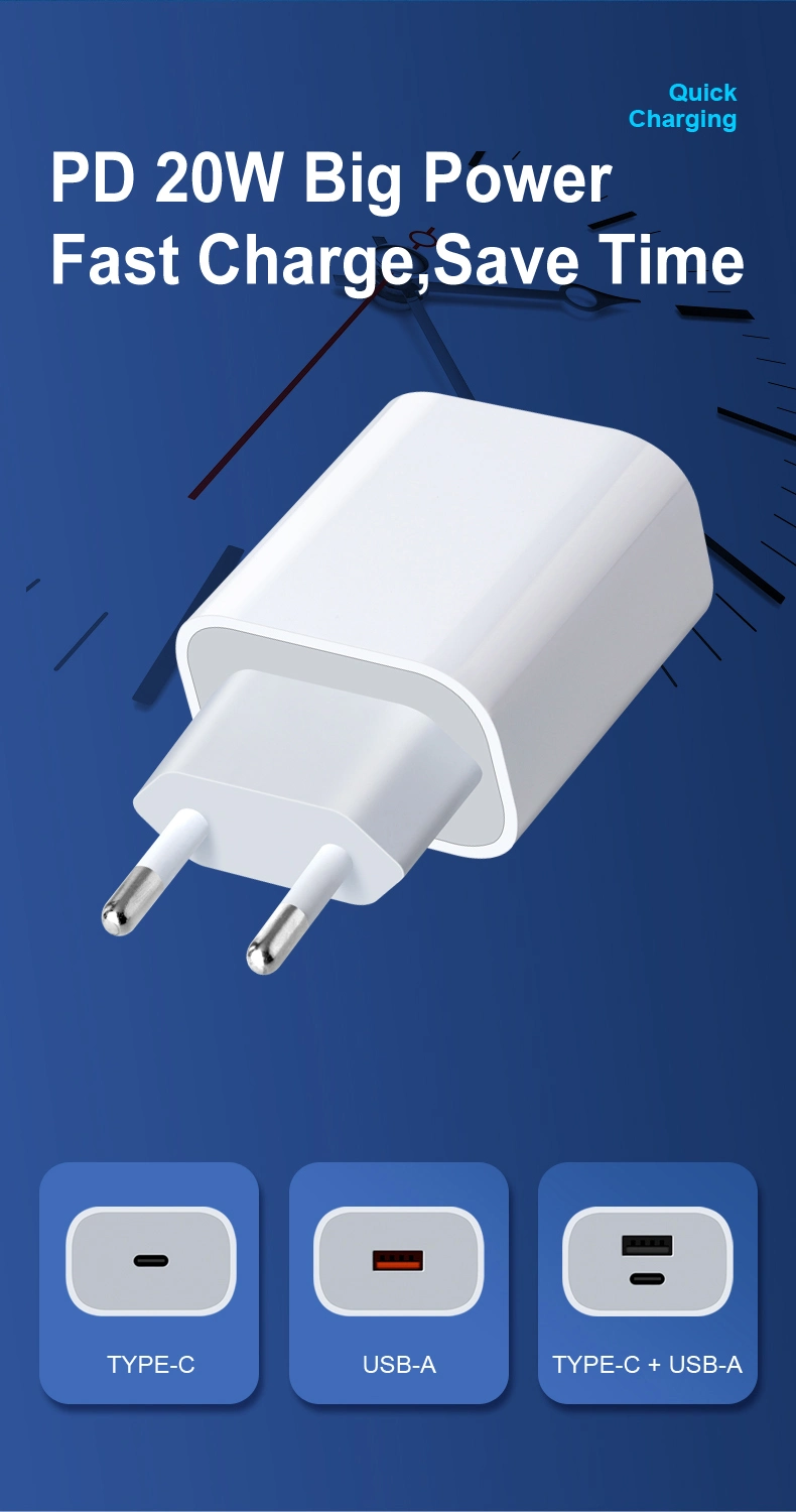 20W USB-C Power Adapter Wall Plug Pd Fast Charger Block for Phone 12/12 PRO/12 Mini/12 PRO Max/11/Xs/Xr/X