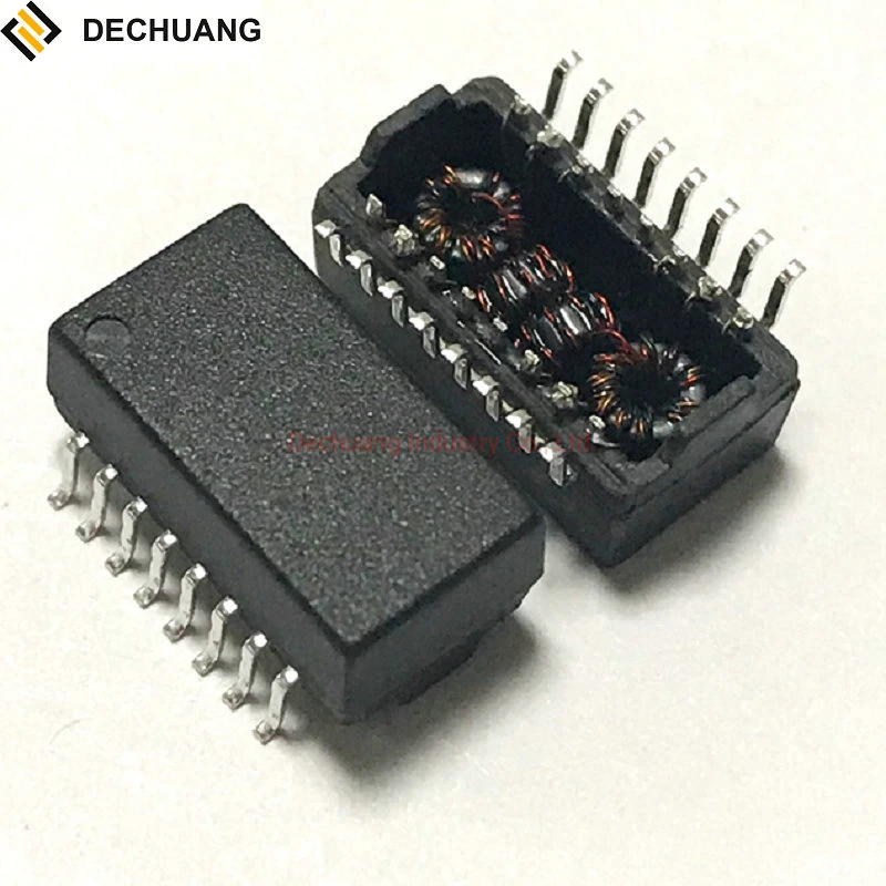 High Frequency / Current Electronic Power Transformer 16 Pins Single Port Ethernet LAN Transformer RoHS SMD 10/100/1000bt Tape / Reel